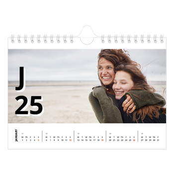 A5 Landscape Photo Calendar — Letter style