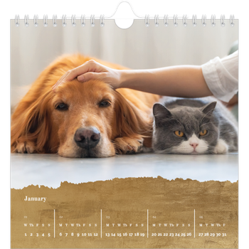 Square Photo Calendar — Gold leaf