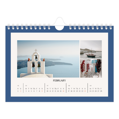 A5 Landscape Photo Calendar — Classic colours [February]
