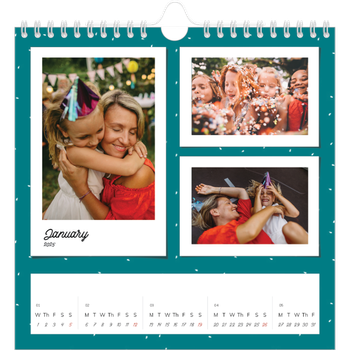 Square Photo Calendar — Colour pop snapshots