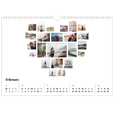 A3 Photo Calendar — Collage shapes [February]