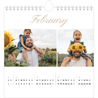 Square calendars  — Photo strip boxes [February]