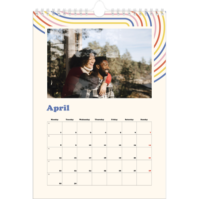 A4 Photo Calendar — Retro stripes [April]