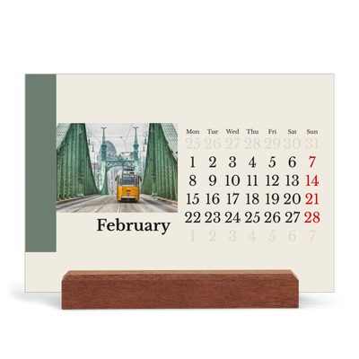 Easel Desk Calendar Landscape  — Sights of the world [February]