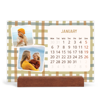 Easel Desk Calendar Landscape — Retro patterns