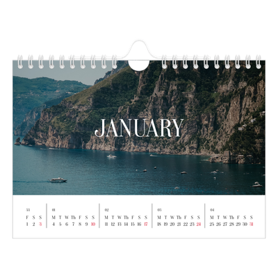 A5 Landscape Photo Calendar — Endless escape [January]