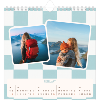 Square calendars  — Retro patterns [February]