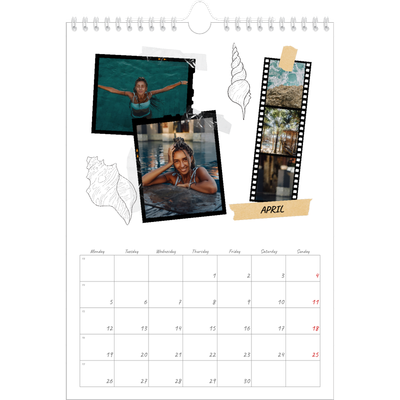 A4 Photo Calendar — Scrapbook flair [April]