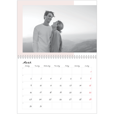 A4 Double Photo Calendar — Colour screens [March]