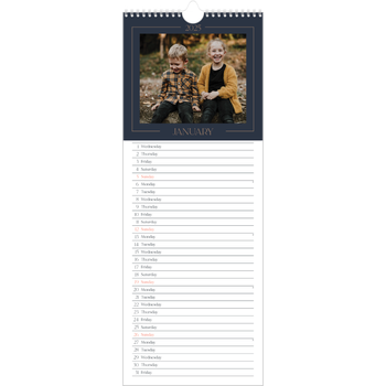 Slim Calendar (15 x 40cm) — Prussian blue