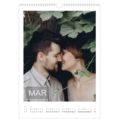 A3 photo calendars — Date box overlay [March]