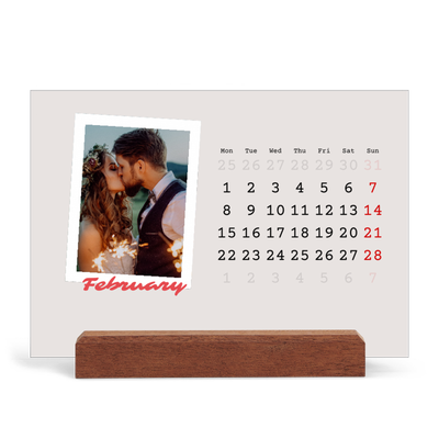 Easel Desk Calendar Landscape  — Signed in crimson [February]