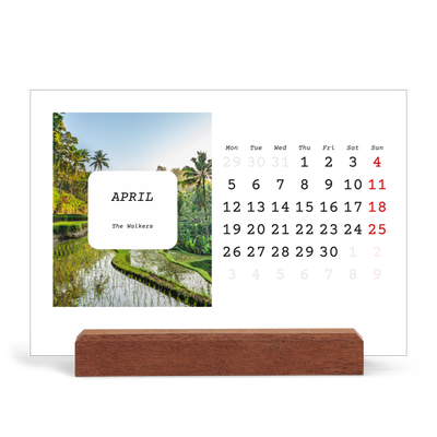 Easel Desk Calendar Landscape  — Full story [April]