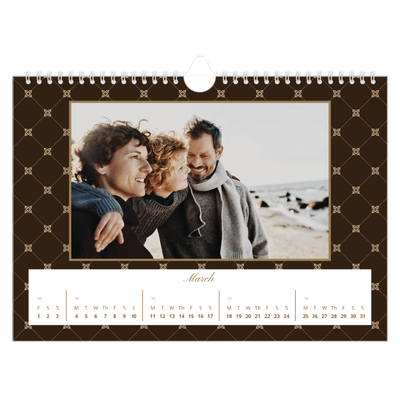 A4 Landscape Photo Calendar — Vintage monochrome [March]