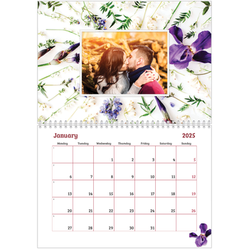 A4 Double Photo Calendar — Flower frames