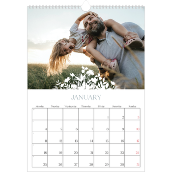 A3 Photo Calendar — Flower motif