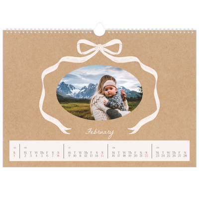 A3 Photo Calendar — Kraft and bow [February]