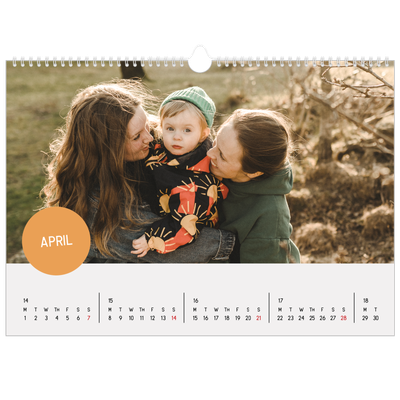 A3 Photo Calendar — Photo sticker [April]