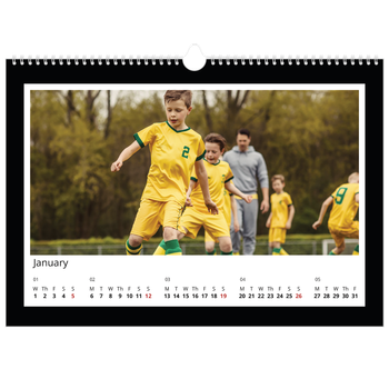 A3 Landscape Photo Calendar — Black frame