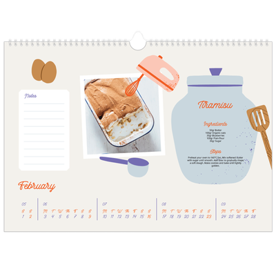 A3 Photo Calendar — Year in recipes [February]