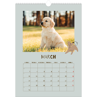 A3 photo calendars — Playful puppy [March]