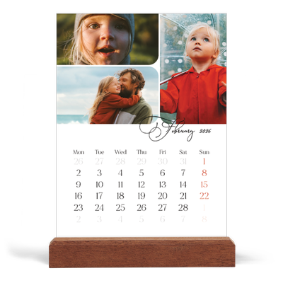 Easel Desk Calendar Portrait  — Snapshots and script [February]