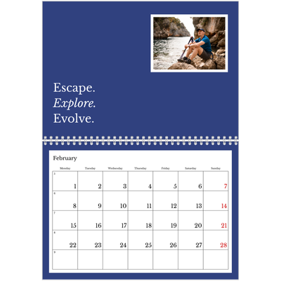 A4 Double Photo Calendar — Editorial Earth [February]