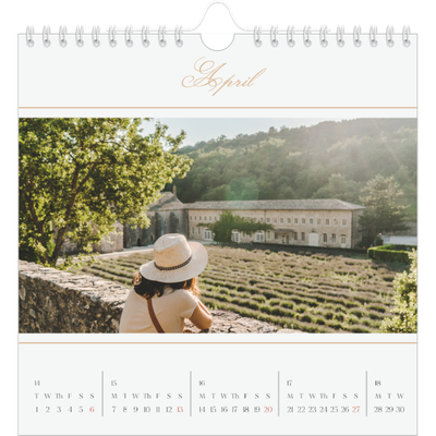 Square calendars  — Gold script banner [April]