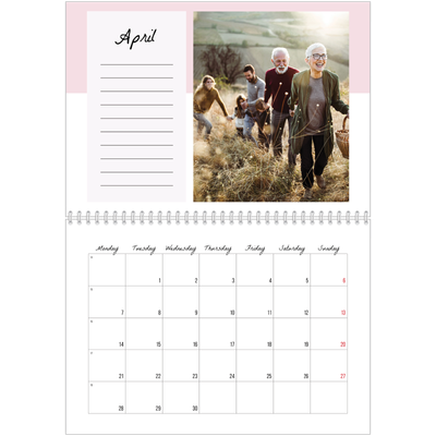 A4 Double Photo Calendar — List Calendar [April]
