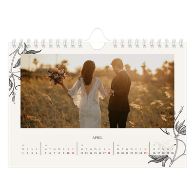 A5 Landscape Photo Calendar — Ink & ivy [April]