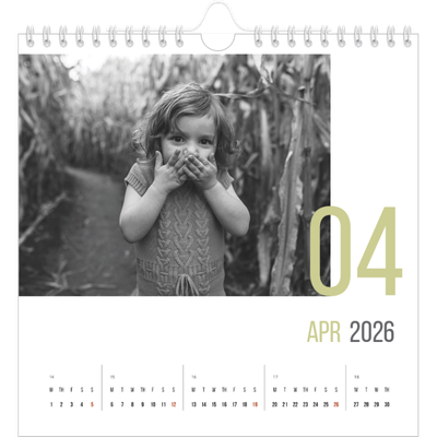 Square calendars  — Number months [April]