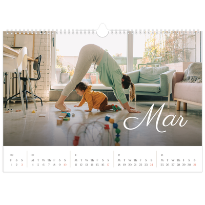 A3 Photo Calendar — Handwritten month [March]