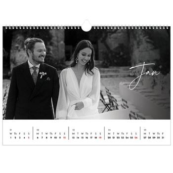 A3 Landscape Photo Calendar — Elegant script