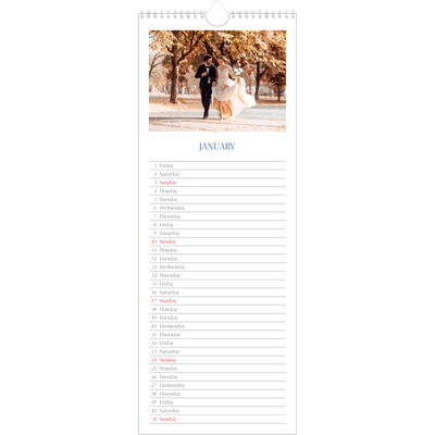 Slim Calendar  — Cobalt classic [January]