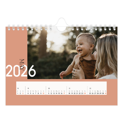 A5 Landscape Photo Calendar — Overlapping text [cover]