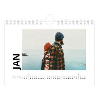A5 Landscape Photo Calendar — White space