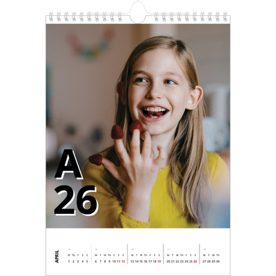 A4 Photo Calendar — Letter style [April]