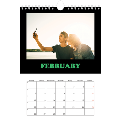 A4 Photo Calendar — Fun type [February]