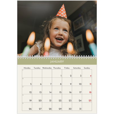 A4 Double Photo Calendar — Pastel chapters [January]