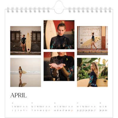 Square calendars  — Surfing sunsets [April]