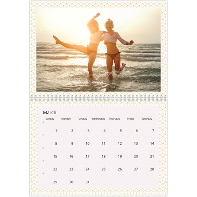 A4 Double Photo Calendar — Geometric [March]