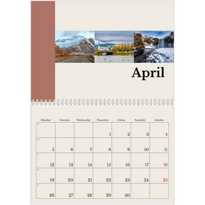 A4 Double Photo Calendar — Sights of the world [April]