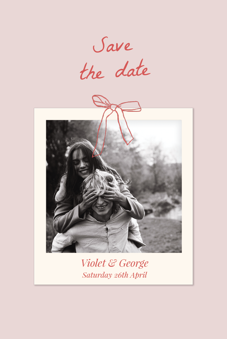 Save the date — Blush and bows