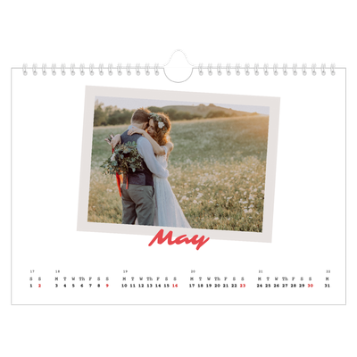 A4 Landscape Photo Calendar — Signed in crimson [May]
