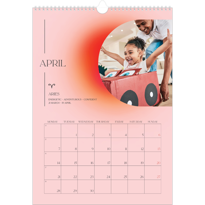 A3 photo calendars — Astrology gradients [April]