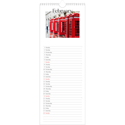 Slim Calendar  — My travelogue [February]