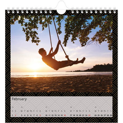 Square calendars  — Geometric [February]
