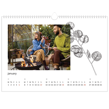 A3 Landscape Photo Calendar — Flower drawings