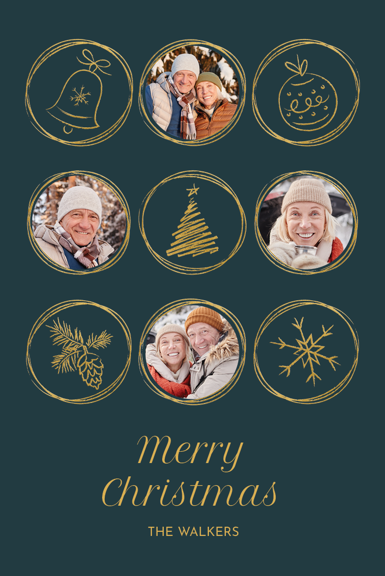 Cards — Festive circles dark