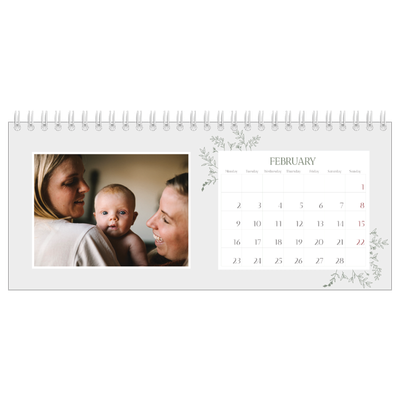 Desk calendars — Hand drawn flowers [February]